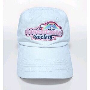 Gaybutante Society Baseball Cap Hat White Strapback Gay Pride Rainbow